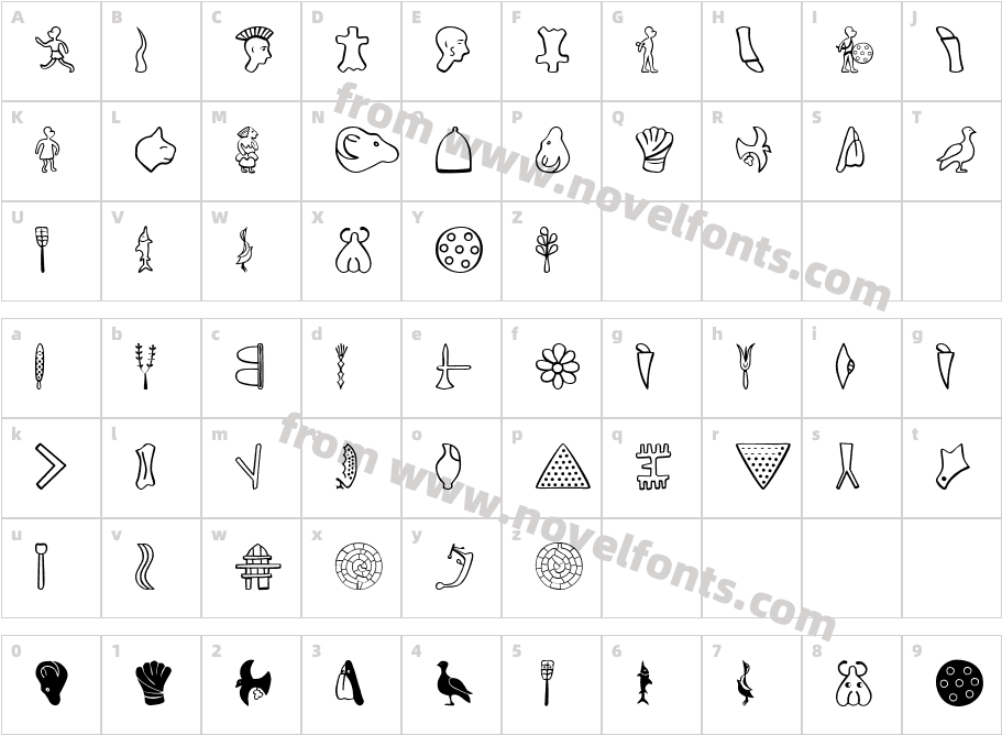 Phaistos AlphabetCharacter Map