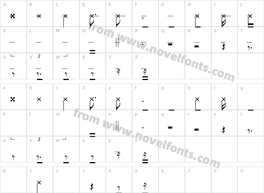 Bongos2Character Map