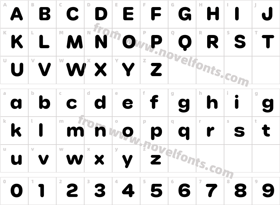 Phluff Test BoldCharacter Map