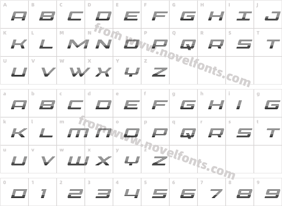 Phoenicia Gradient ItalicCharacter Map