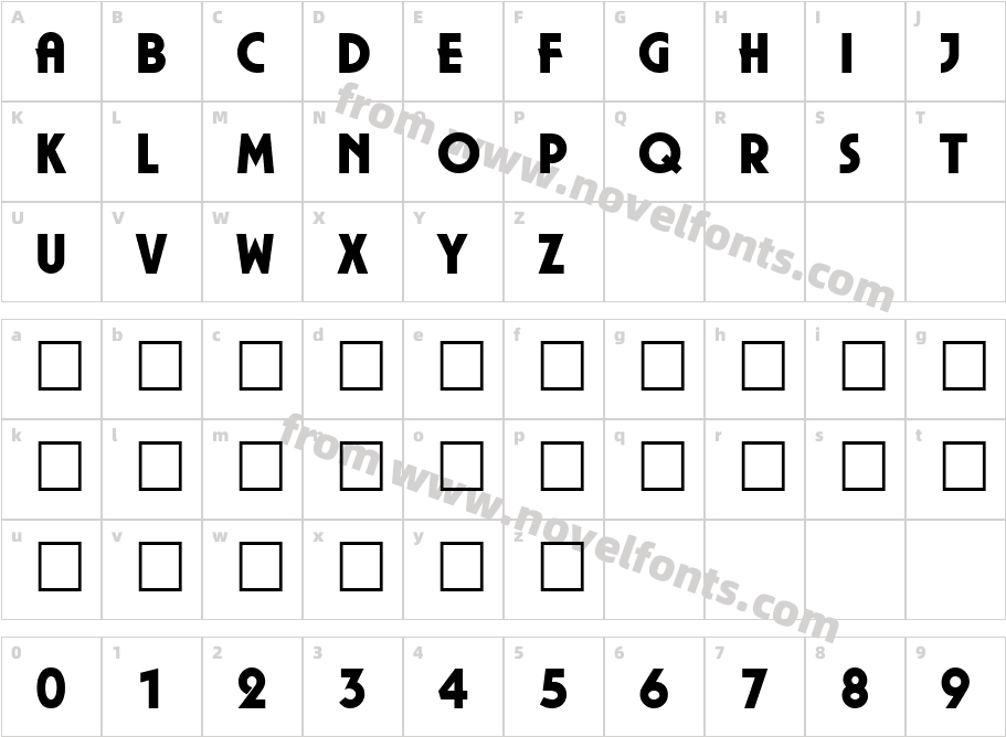 Piazza BoldCharacter Map