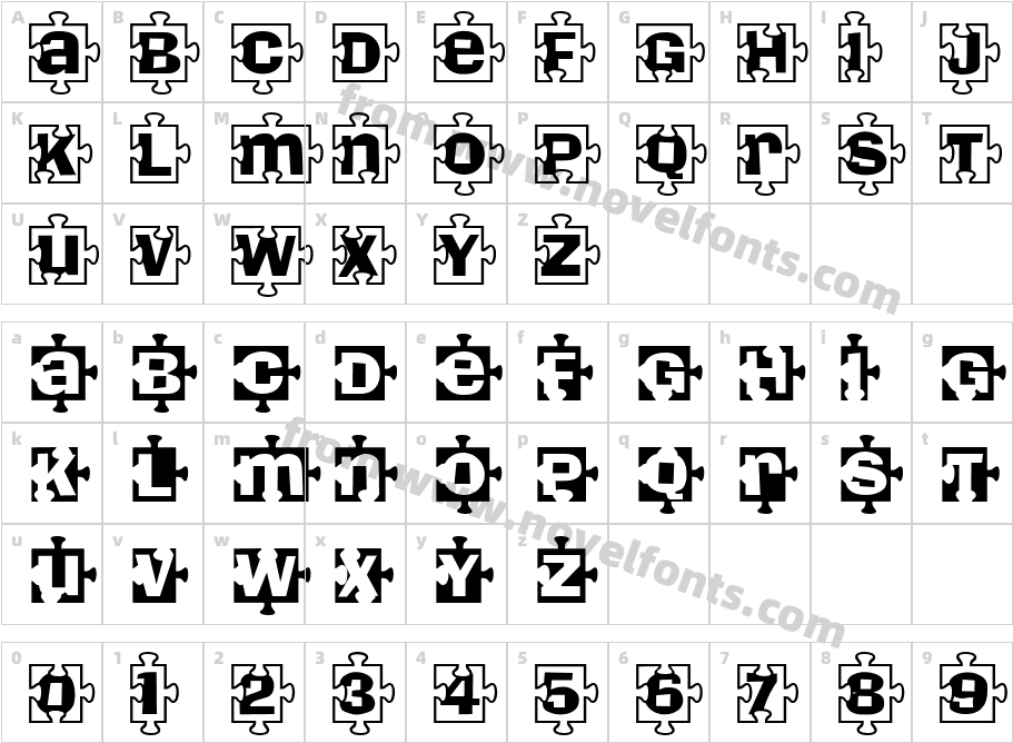 Pieces BWCharacter Map