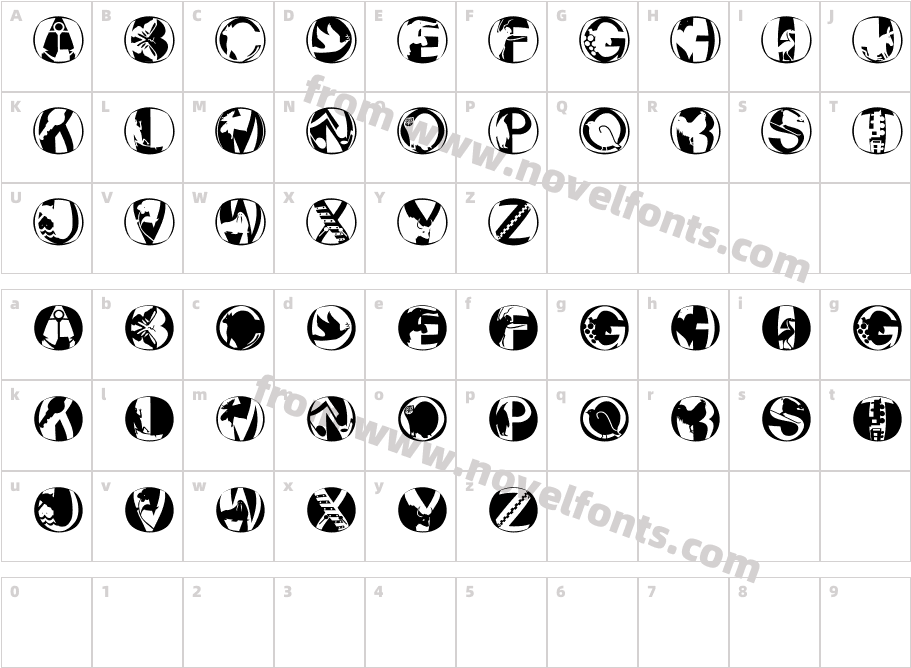 Pix Caps RoundCharacter Map