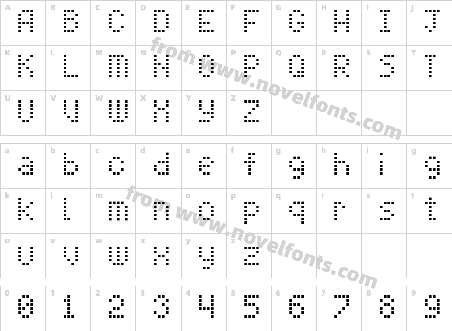 Pixel CyrillicCharacter Map