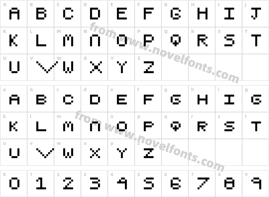 Pixel I RegularCharacter Map