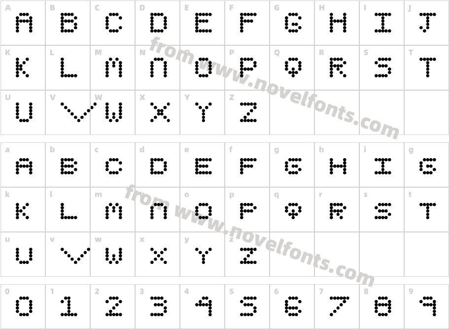 Pixel II RegularCharacter Map