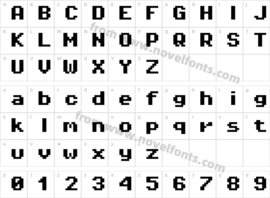 Pixel Operator Mono 8 BoldCharacter Map