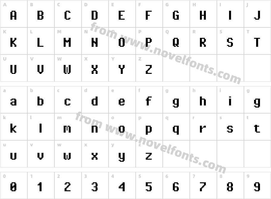 Pixel Operator Mono BoldCharacter Map