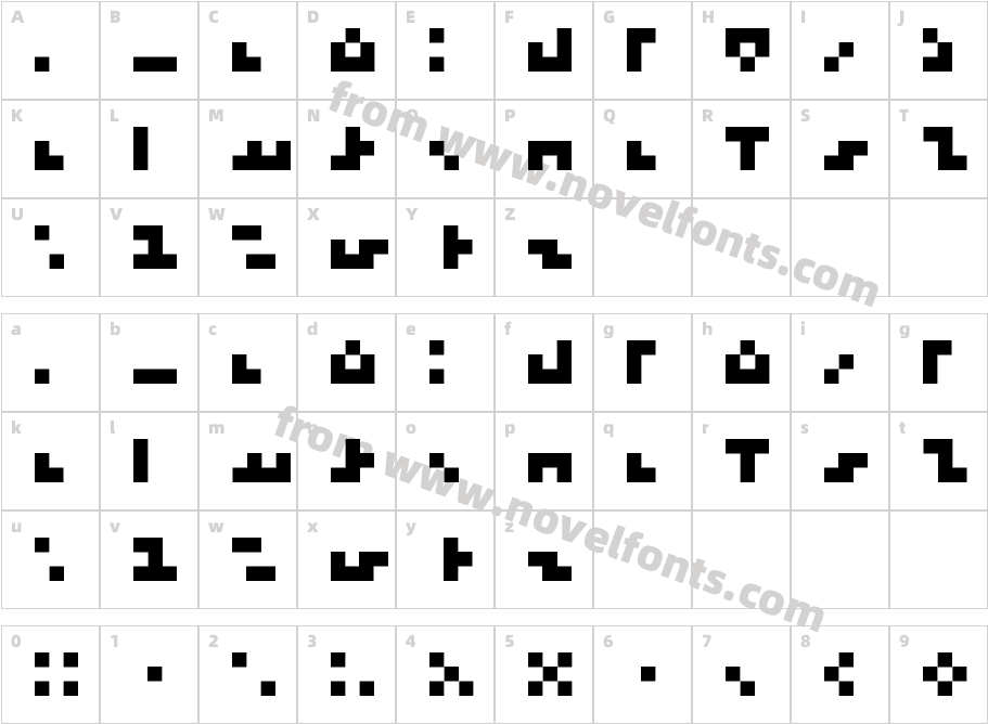 Pixel Script RegularCharacter Map