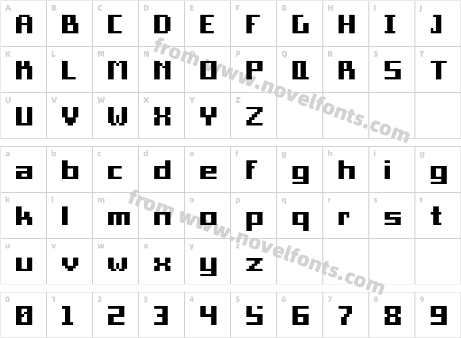 Pixel Square BoldCharacter Map