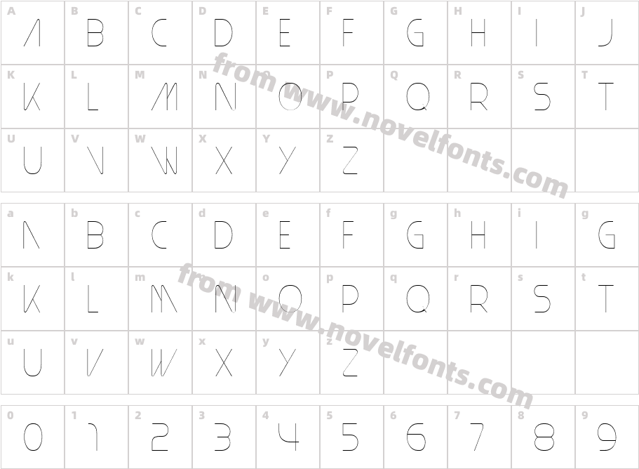 Plain Cred 1978Character Map