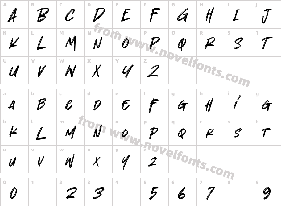 BoochildRegularCharacter Map