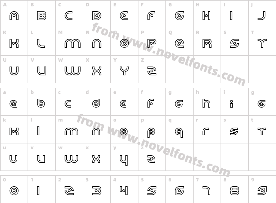 Planetary Orbiter Outline BoldCharacter Map