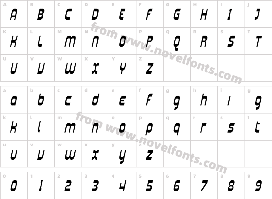 Plasmatica Cond ItalicCharacter Map