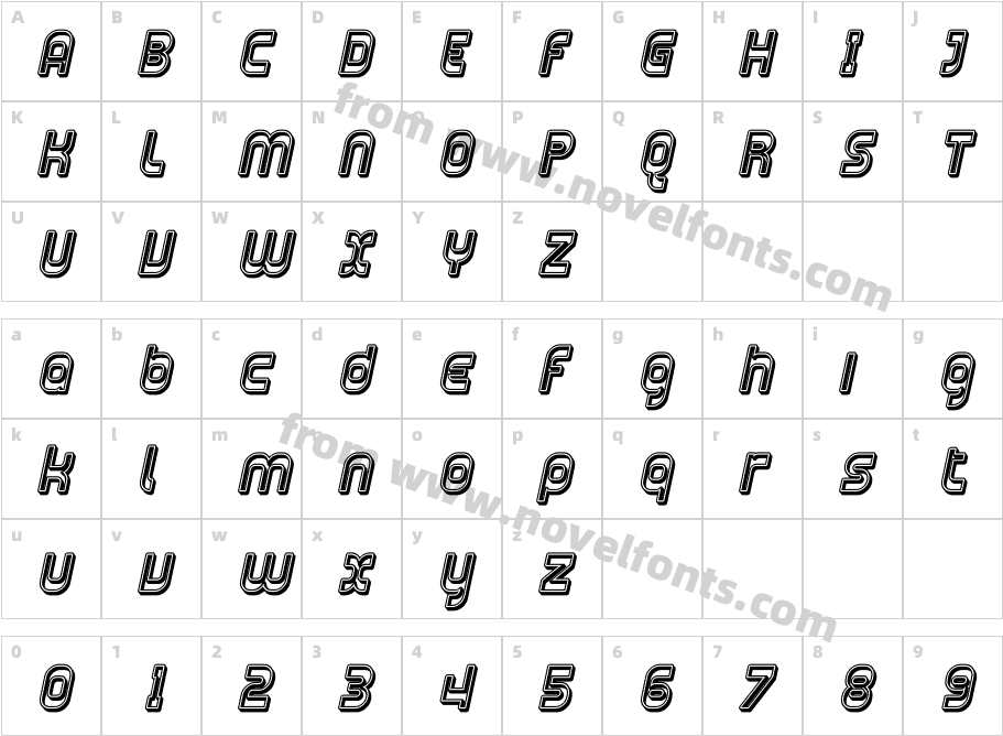 Plasmatica Open ItalicCharacter Map