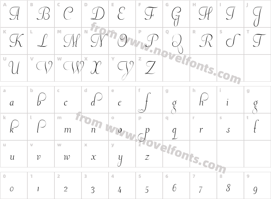 Pluma SegundaCharacter Map