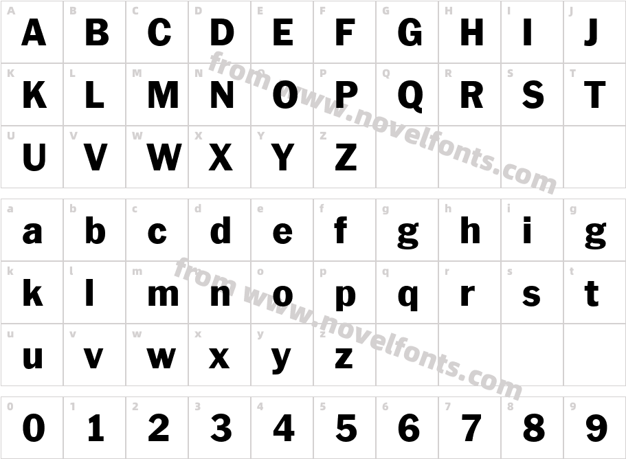 Plymouth Extra BoldCharacter Map