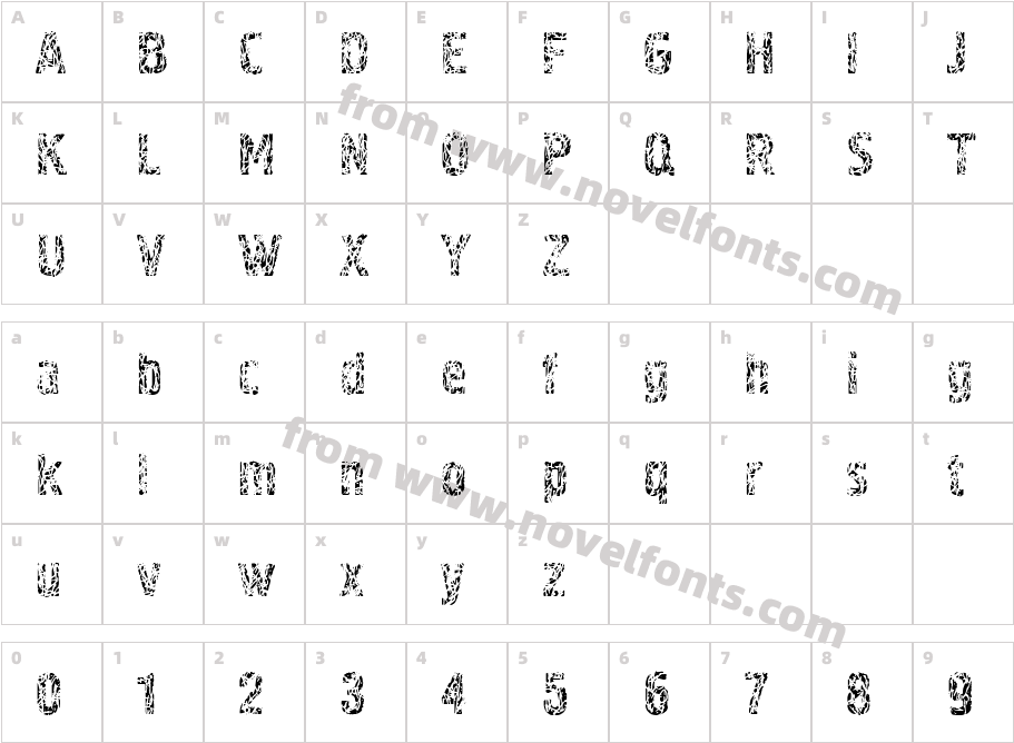 Pollock4CTT RegularCharacter Map