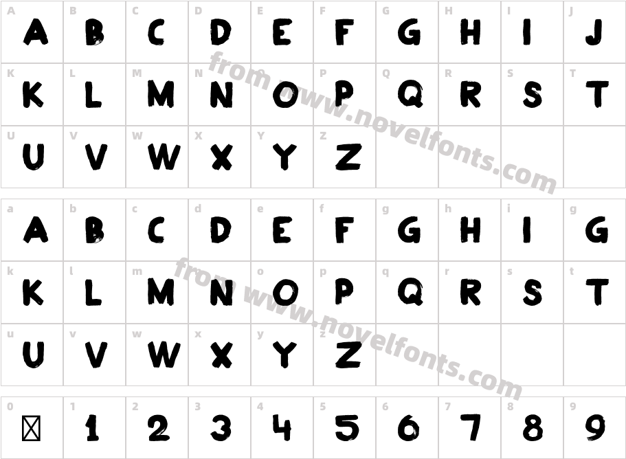 Postaz Bold RegularCharacter Map