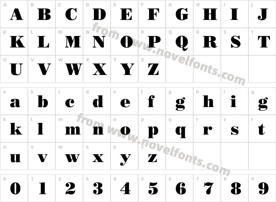 Poster Bodoni CGCharacter Map