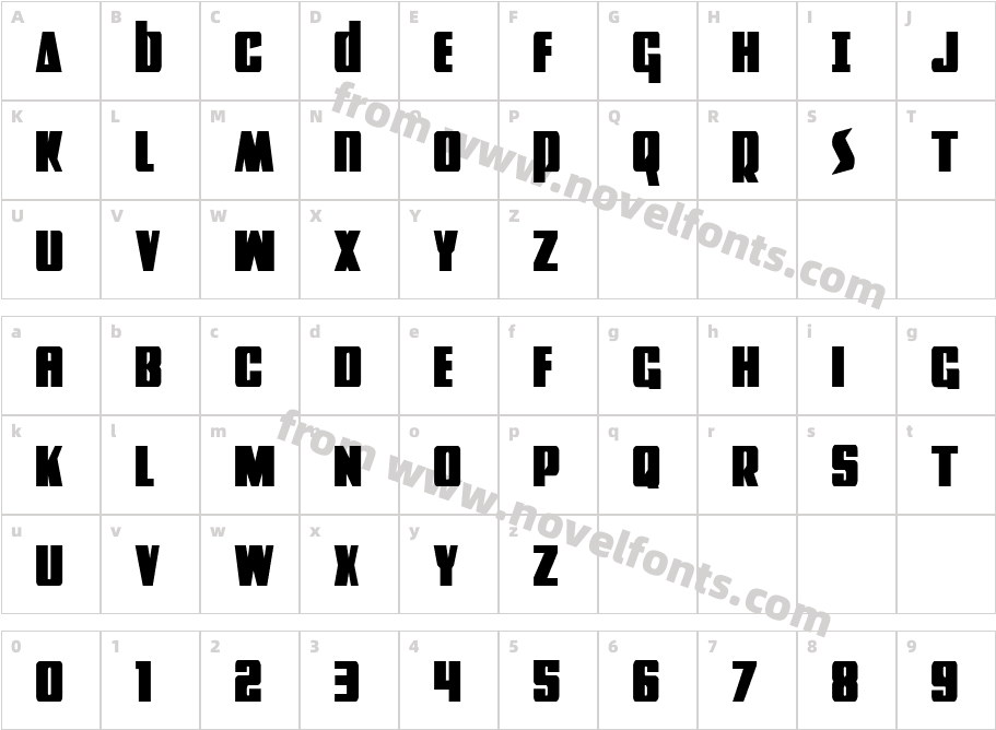 Power Lord CondensedCharacter Map