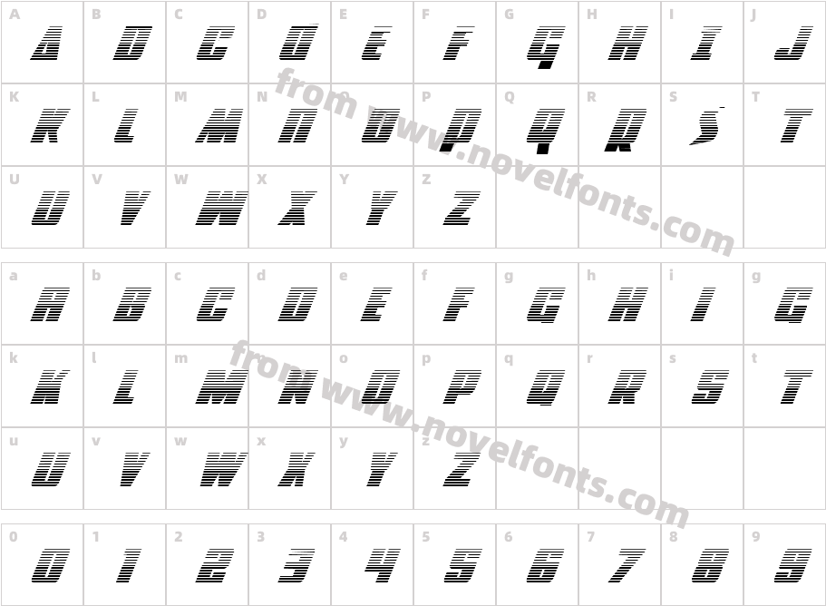 Power Lord Gradient ItalicCharacter Map