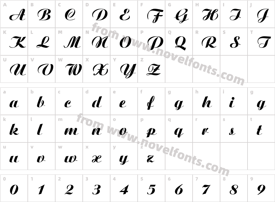 Premi ScriptS Si BoldCharacter Map