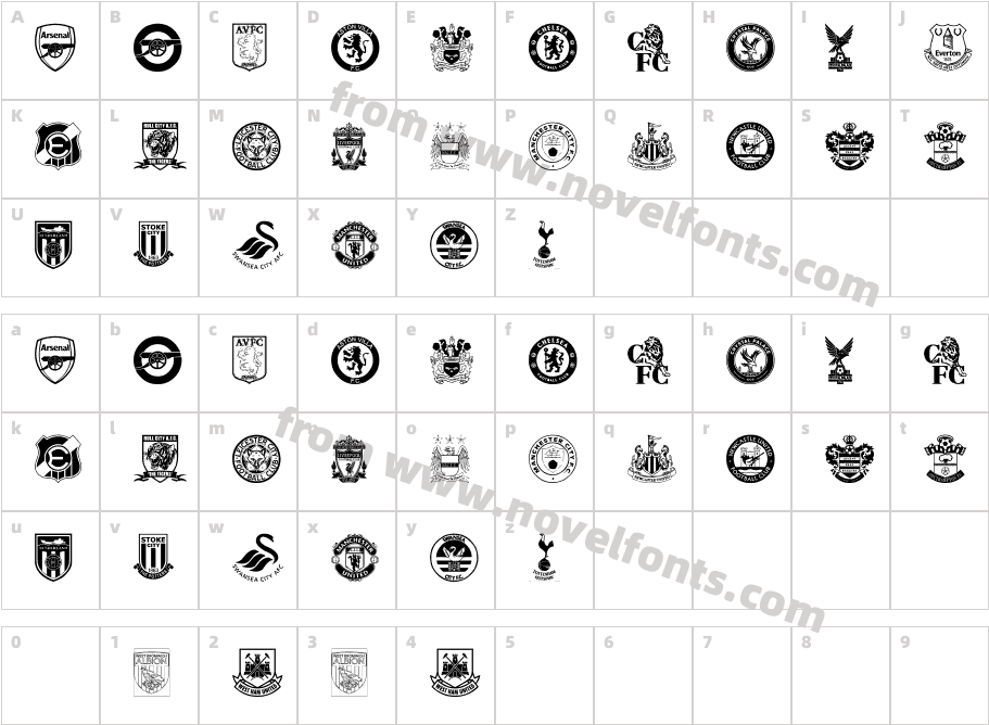 Premier LeagueCharacter Map