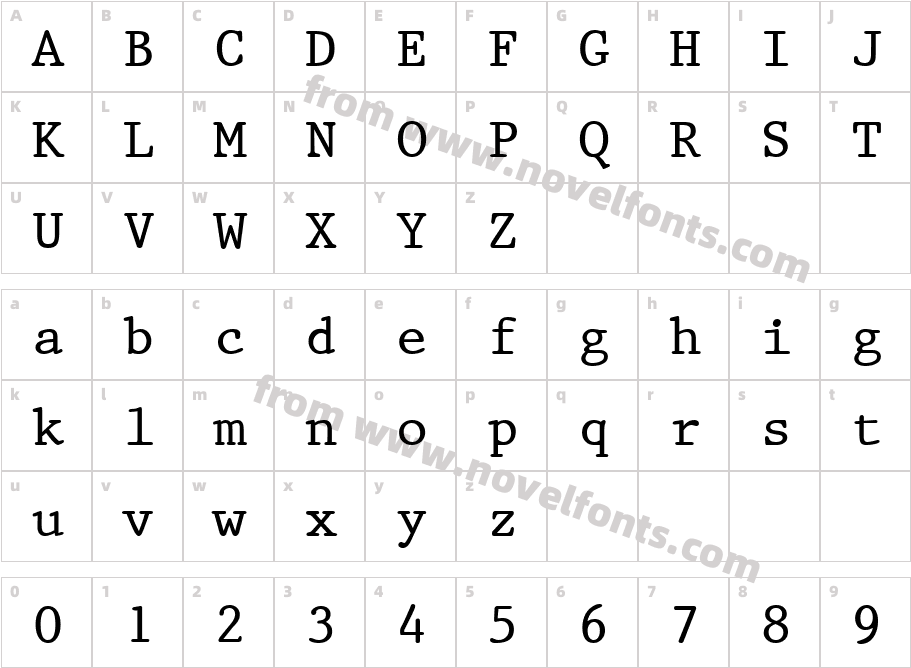 Prestige RegularSWFTECharacter Map