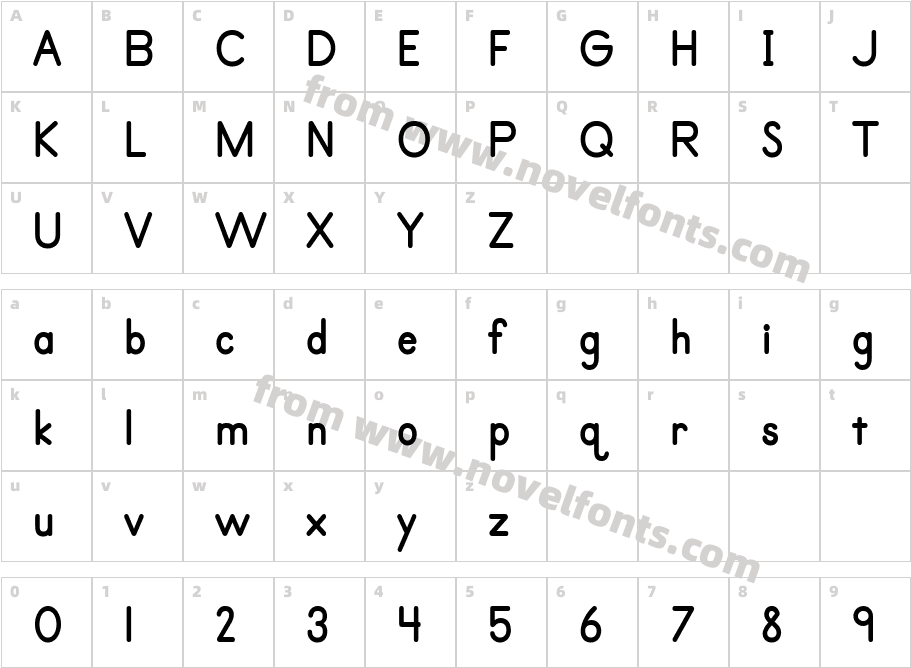 Primer Print BoldCharacter Map