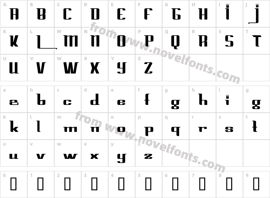 Prince Albert Condensed RegularSWFTECharacter Map