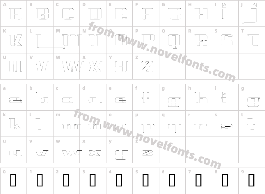 Prince Albert Outline RegularSWFTECharacter Map