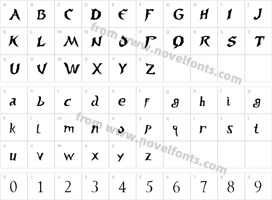 Prince of Persia Game FontCharacter Map