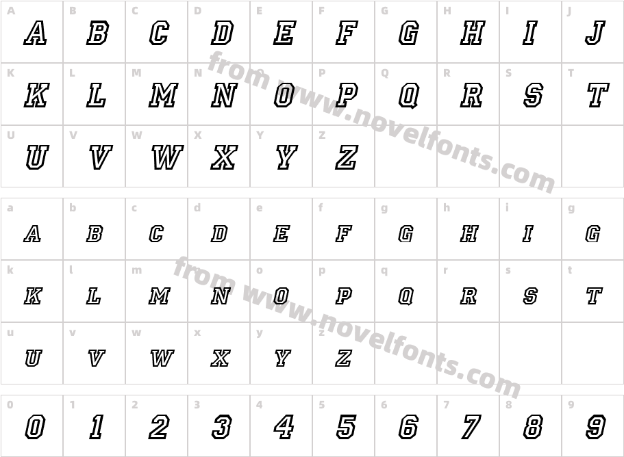 Princeton ItalicCharacter Map