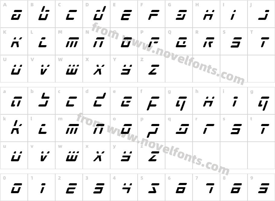 Prokofiev Phaser ItalicCharacter Map