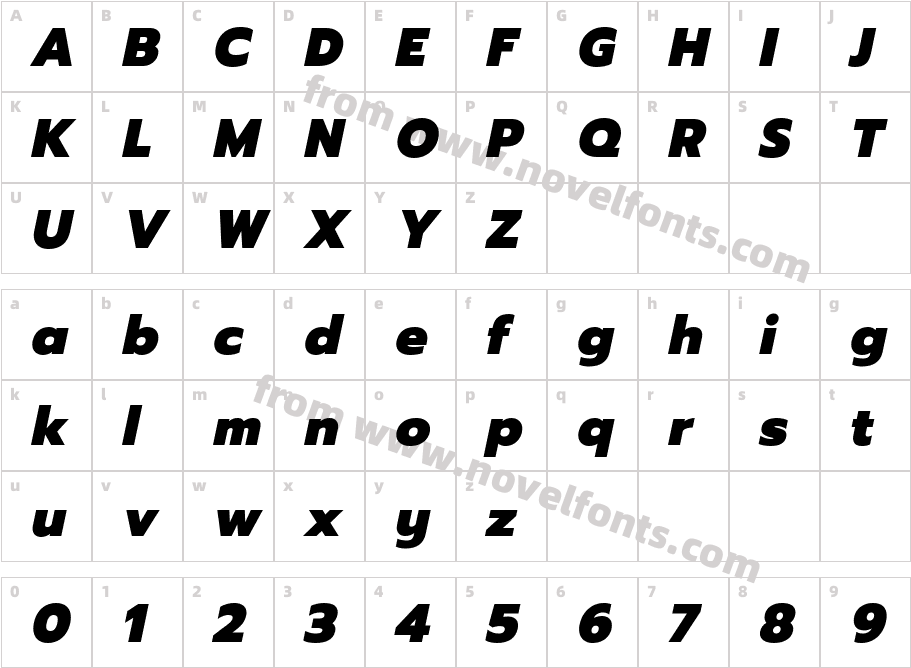 Prompt Black ItalicCharacter Map