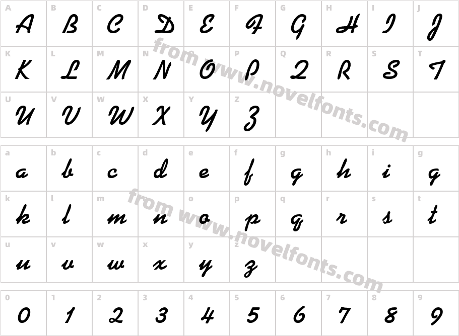 Prose ScriptSSK BoldCharacter Map