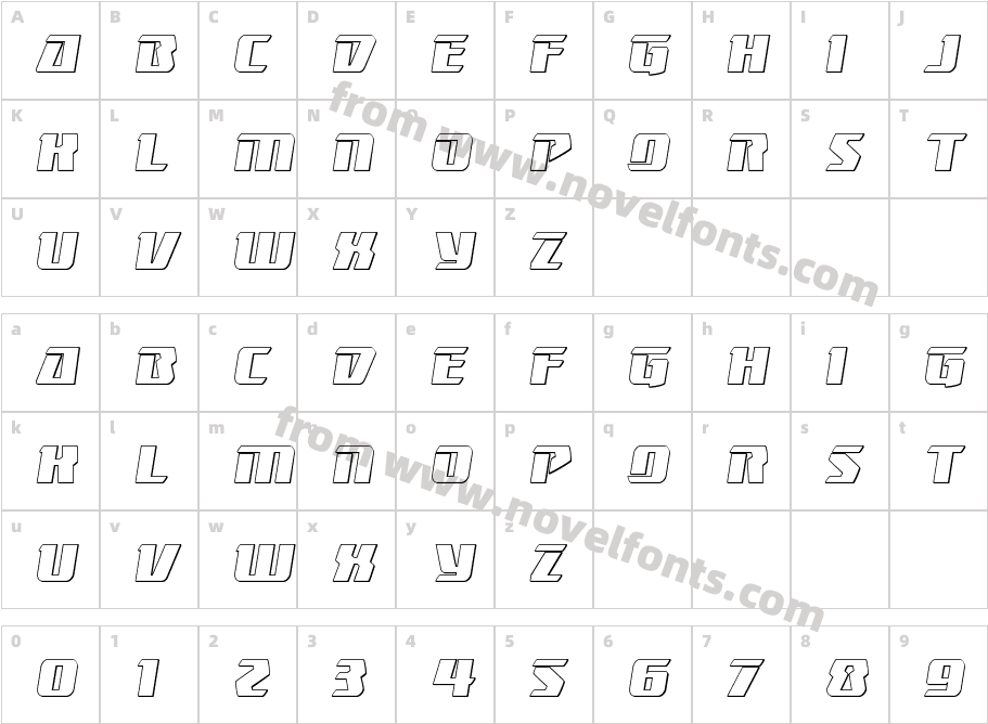 Boomhauer OutlineCharacter Map