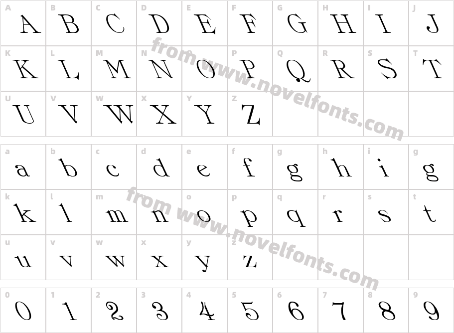 Prov Lite LeftyCharacter Map