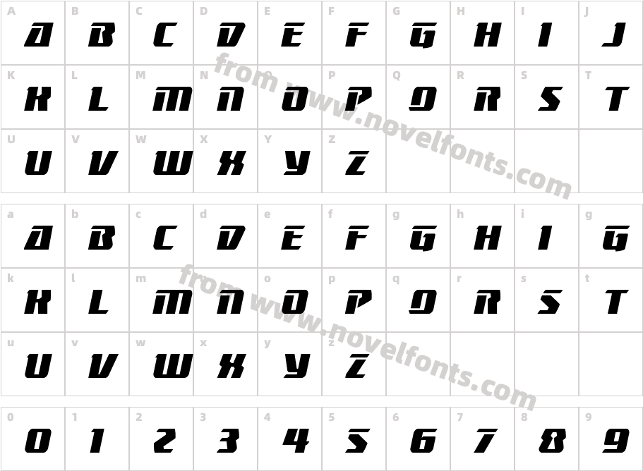 Boomhauer Semi-ItalicCharacter Map