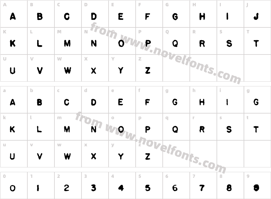 Pulp plainCharacter Map