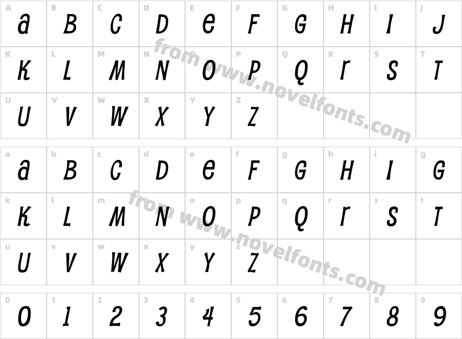 Pupcat Rg Bold ItalicCharacter Map