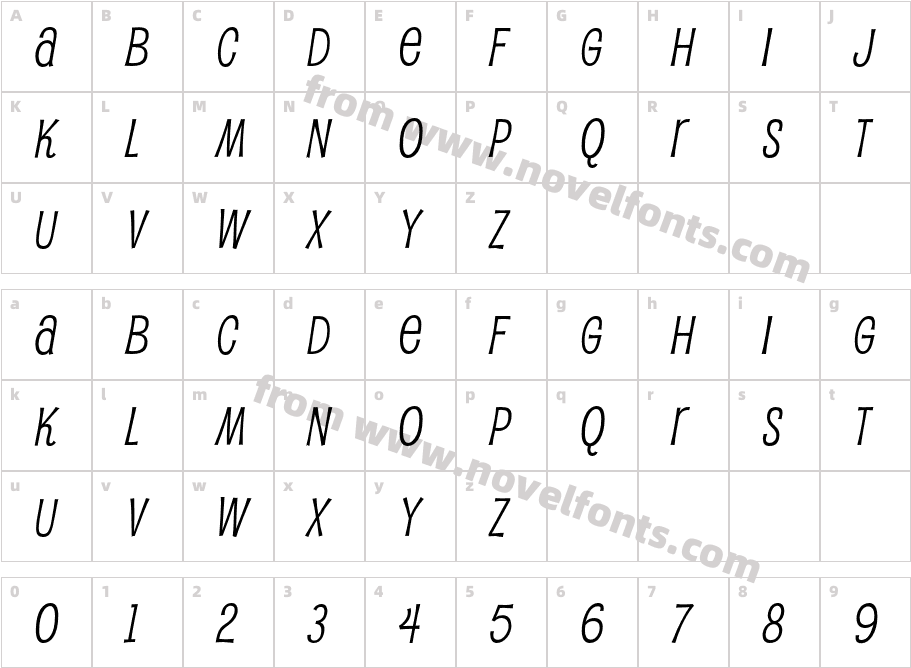 Pupcat Rg ItalicCharacter Map