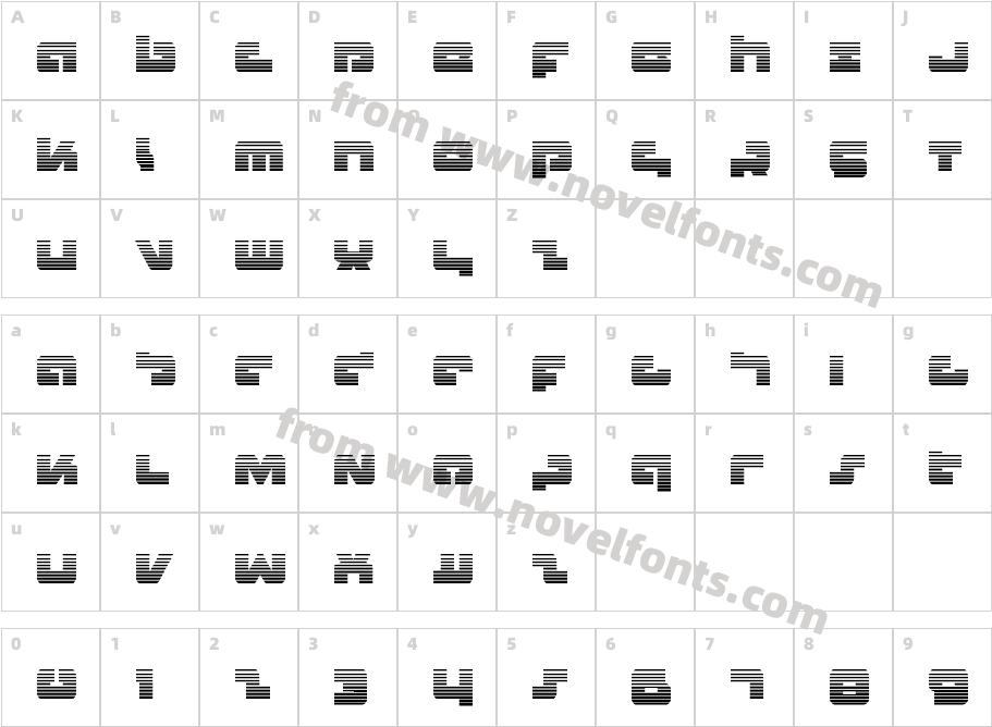 Boomstick GradientCharacter Map