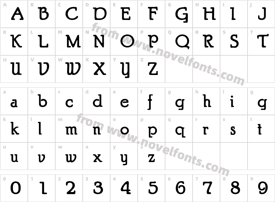 Puritan BoldCharacter Map