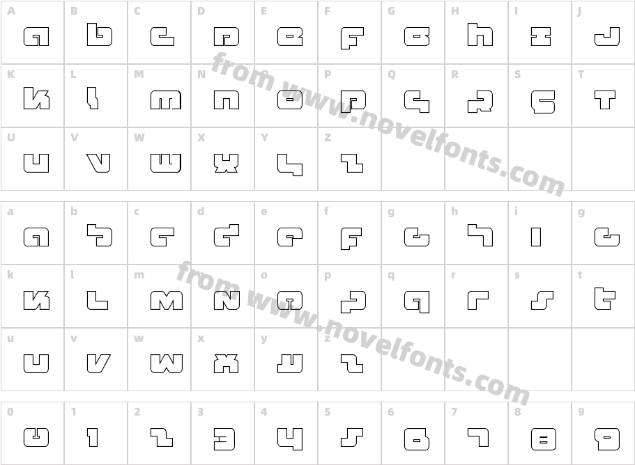 Boomstick OutlineCharacter Map