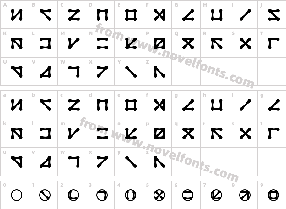 Q Bert's FuneralCharacter Map