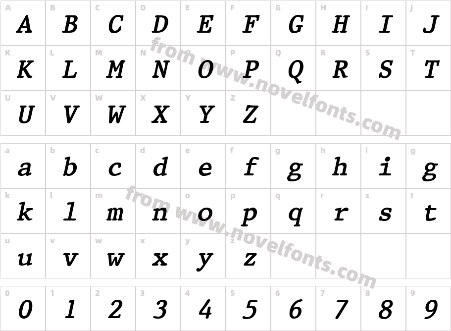 QTPristine Bold ItalicCharacter Map