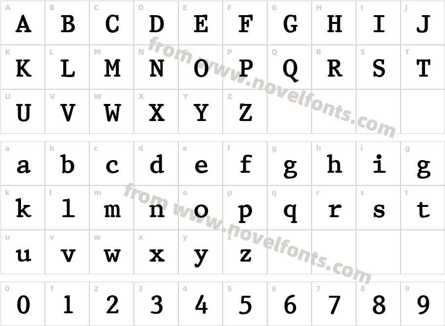 QTPristine BoldCharacter Map