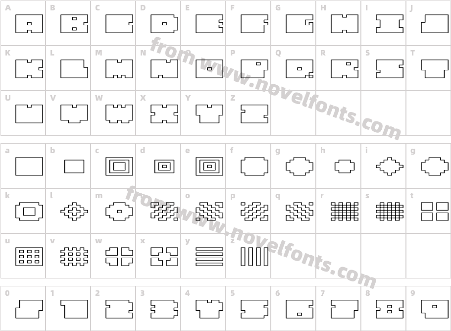 QUBE HOLLOW WIDECharacter Map